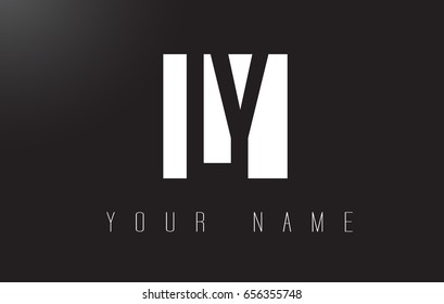 LY Letter Logo With Black and White Letters Negative Space Design.