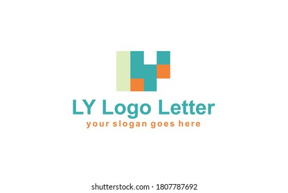 LY letter logo design in square stlye. LY logo design vector 