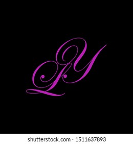 LY Letter monogram with abstrac concept style design