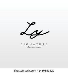 LY Letter Signature Logo Template - Vector