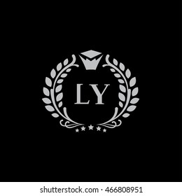 LY letters vector monogram. Business logo template. Luxury hotel sign (emblem, symbol, icon)
