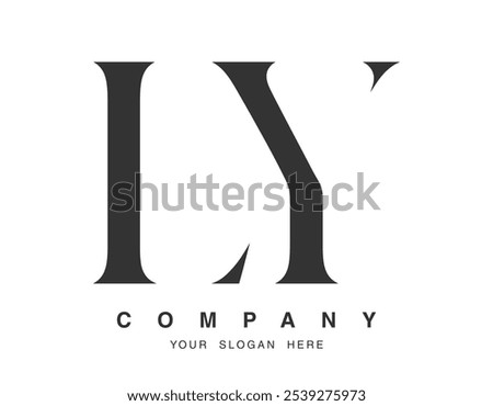 LY logo design. Initial letter l and y serif font style. Creative classic company name typography. Trendy logotype or identity. Vector illustration.