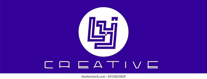 Ly logo identity font monogram colorful circle abstract icon vector template