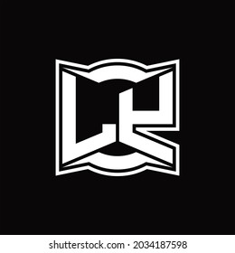 LY Logo monogram with abstract shape design template on black background