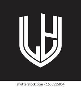 LY Logo monogram with emblem shield design isolated on black background