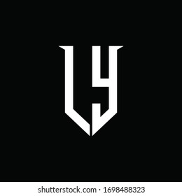LY logo monogram with emblem shield style design template