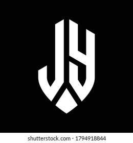 ly logo monogram with emblem shield style design template