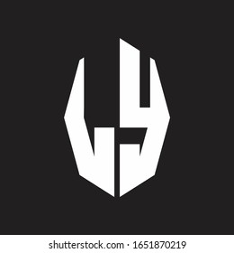 LY Logo monogram with octagonal ribbon style design template