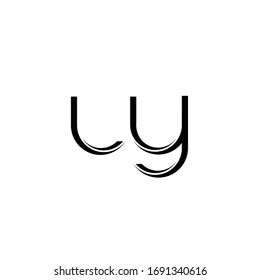 Monograma del logotipo LY con plantilla de diseño moderno redondeada aislada en fondo blanco