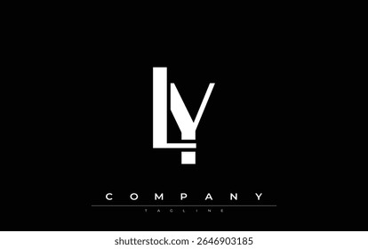 LY Modern Initials Logo Design. Logotipo de marca com iniciais estilizadas apresentando design arrojado e estética moderna. Ideal para profissionais de marca de negócios ou projetos criativos com foco em minimalista