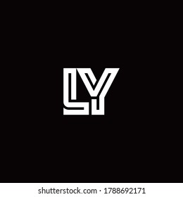 LY monogram logo with abstract line design template
