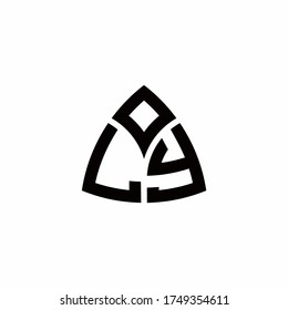 Logo de LY monograma con plantilla de diseño de estilo triangular moderna aislado en fondo blanco