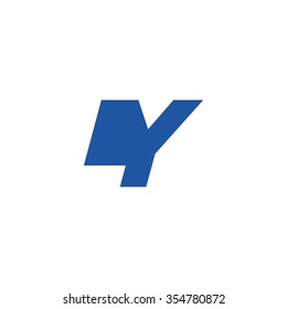 LY negative space letter logo blue
