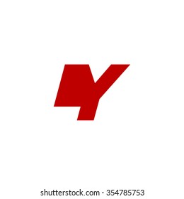 LY negative space letter logo red