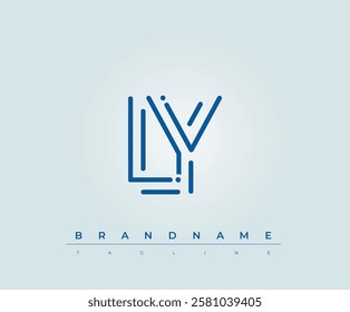 LY Technology Letter Logo Template. This tech letter logo is a graphic mark that uses letters to represent a technology company.