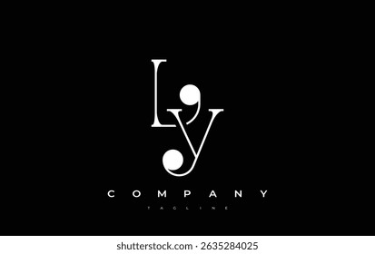Projeto do logotipo da tipografia LY. Representação de design de monograma elegante com as letras L e Y combinadas em um estilo de assinatura artística, proporcionando uma representação visual única e criativa.