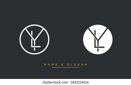 LY, YL Initial Letters Logo Monogram Vector