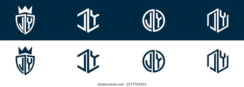 LY YL letter logo set design