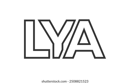 LYA logo design template with strong and modern bold text. Initial based vector logotype featuring simple and minimal typography. Trendy company identity ideal for businesses brand presence.