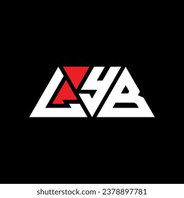 LYB triangle letter logo design with triangle shape. LYB triangle logo design monogram. LYB triangle vector logo template with red color. LYB triangular logo Simple, Elegant, and Luxurious design.