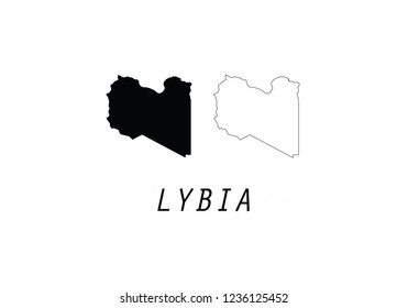 Lybia Outline Map Country Emblem 