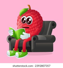 caracter linche leyendo un libro. Perfecto para niños, mercadería y pegatinas, promoción de pancartas

