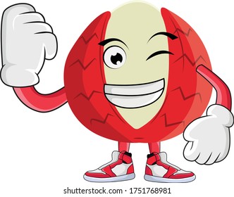 Lychee Fruit Cartoon Character Design Graphic suitable for your design needs: logos, illustrations, animations, t-shirt designs, etc
