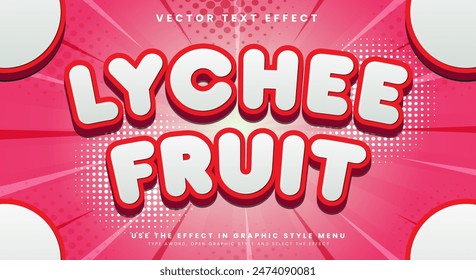 Lychee Fruit Editable Text Effect Template suitable for fresh fruit theme