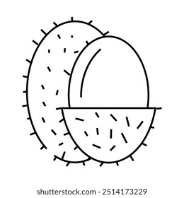 Lychee Frucht Linie Symbol Vektor. Lychee-Frucht-Zeichen. isoliertes Kontursymbol, schwarze Illustration