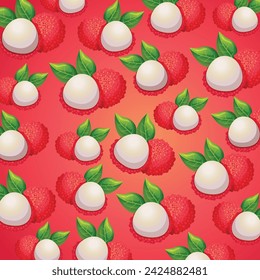 Lychee fruit pattern background design