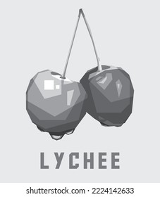 lychee Grayscale Popart Design in WPAP Pop art Illustration High Quality