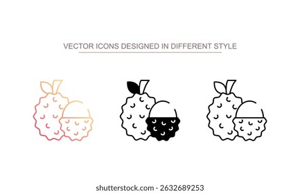 Lychee icon design with white background stock illustration