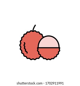 lychee icon filled outline vector illustration. isolated on white background