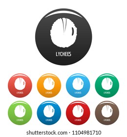 Lychee icon. Simple illustration of lychee vector icons set color isolated on white