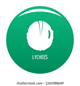 Lychee icon. Simple illustration of lychee vector icon for any design green