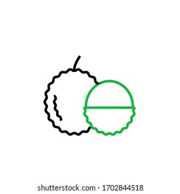 lychee icon two color line style vector illustration. isolated on white background