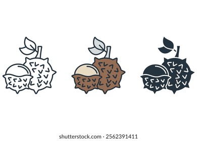 lychee icons  symbol vector elements for infographic web