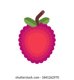 Lychee aislado. fruta dulce redondeada. ilustración vectorial