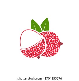 Logo de Lychee. Leche aislado sobre fondo blanco