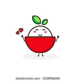 Lychee love cute character illustration