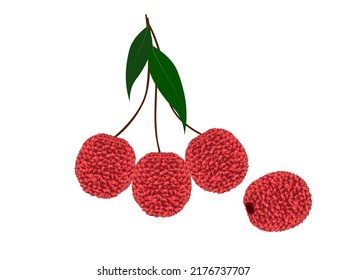Lychee auf weißem Hintergrund.