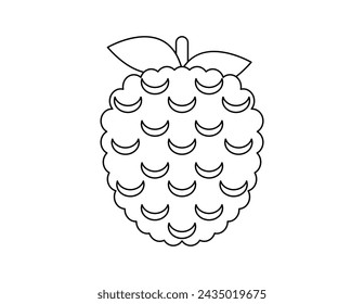 lychee outline for coloring book template, lychee for kids illustration worksheet printable