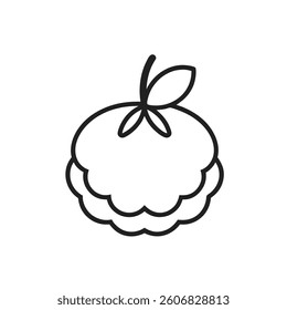 Lychee outline icon on white background