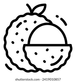 Lychee Simple Line Icon Logo Symbol