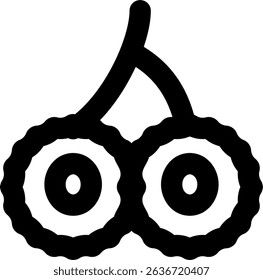 Lychee Slice outlined icon design style