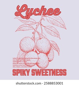 lychee t shirt. Fruit graphics, Lychee organic fruits, natural sweet ,From California to Paris, girls graphic tee print design, women's vector graphics design, food fashion trendy graphics for t shirt