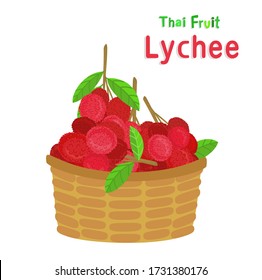 Fruta tailandesa liaca en vector de fondo blanco