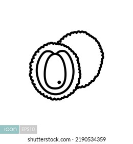 Lychee tropical fruit vector icon. Graph symbol for food and drinks web site, apps design, mobile apps and print media, logo, UI