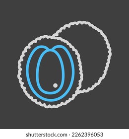Lychee tropical fruit vector on dark background icon. Graph symbol for food and drinks web site, apps design, mobile apps and print media, logo, UI