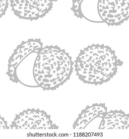 Lychee tropical fruits seamless pattern